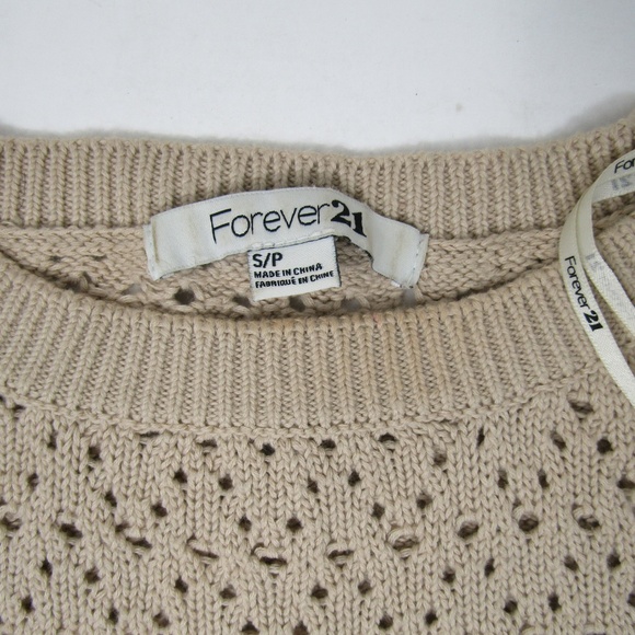 Forever 21 Top Blouse Tan Size Small Short sleeve - Picture 6 of 8